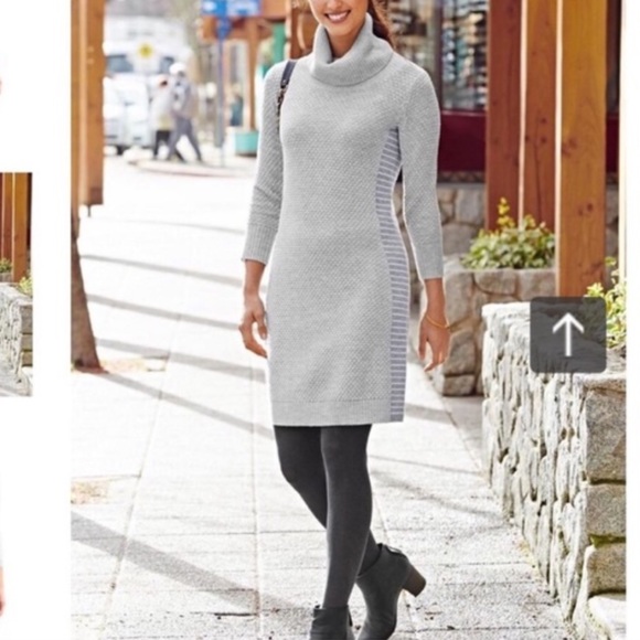 Athleta Turtleneck Gray Sweater Dress 